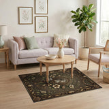 Ornate Gold Floral Portrait Frame Rug