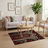 Red Ornate Persian Arch Area Rug