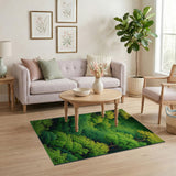 Green Lush Green Forest Canopy Area Rug