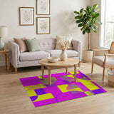 Vivid Pink Yellow Purple Geometric Area Rug