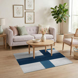 Blue and Teal Blue Teal Geometric Modern Area Rug
