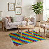 Multi-color and Patterns Rainbow Mountain Peaks Area Rug