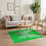 Lime Green Pixelated Butterfly Area Rug