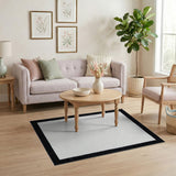 Black Framed White Area Rug