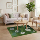 Green Anemone Floral Area Rug