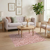 Pink Leopard Spot Area Rug