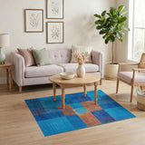 Blue Geometric Abstract Geometric Modern Area Rug