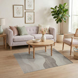 Grey Abstract Wave Area Rug