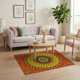 Vibrant Mandala Sunburst Area Rug
