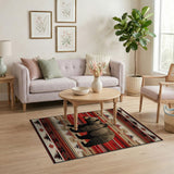 Multi-color and Patterns Southwestern Grizzly Bear Area Rug