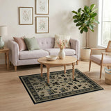 Beige Persian Rug with Butterflies and Tigers