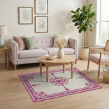 Ornate Pink Mandala Persian Rug