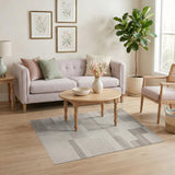Modern Abstract Neutral Washable Low Pile Area Rug