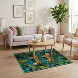 Jungle Tigers Prowl Area Rug