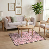 Pink Bow Leopard Area Rug
