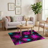 Neon Pink Cyan Starburst Area Rug