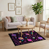 Multi-color and Patterns Vibrant Cosmic Planets Kids Area Rug