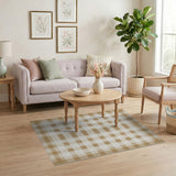 Tan and Cream Buffalo Check Area Rug