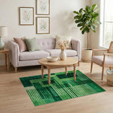 Emerald Green Geometric Block Geometric Modern Area Rug