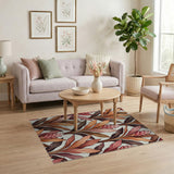 Torch Ginger Flower Leaf Pattern Area Rug
