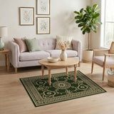 Emerald Green Persian Medallion Traditional Persian Area Rug