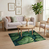 Lush Monstera Leaf Area Rug