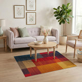 Vibrant Multi-Color Geometric Block Rug