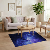Blue and Teal Cosmic Nebula Vortex Area Rug