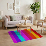 Stripe Multi-color and Patterns Vibrant Multi-Color Horizontal Stripe Area Rug