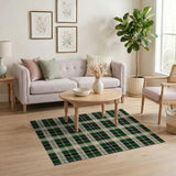 Green Classic Green Tartan Plaid Area Rug