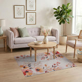 Blush Pink Poppy Floral Area Rug