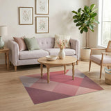 Geometric Pink Patchwork Area Rug