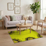 Cheerful Smiling Sunflower Yellow Area Rug