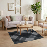 Diamond Black and White Black White Geometric Diamond Area Rug