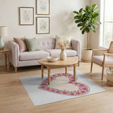 Vintage Pink Rose Heart Area Rug