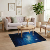 Starry Night Galaxy Moon Area Rug