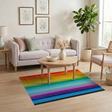 Geometric Modern Vibrant Rainbow Vertical Stripe Area Rug