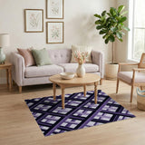 Geometric Modern Purple Purple Geometric Lattice Area Rug