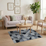 Geometric Modern Grey Geometric Area Rug