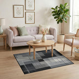 Geometric Modern Black and White Modern Geometric Grid Black White Area Rug