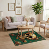 Steampunk Mechanical Skull Gear Area Rug