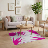 Vibrant Pink Splatter Abstract Area Rug