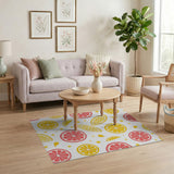Vibrant Lemon Grapefruit Slice Area Rug
