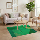 Green Vibrant Green Geometric Modern Area Rug