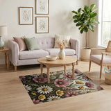 Vintage Pink Cosmos Daisy Wildflower Rug