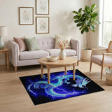 Electric Blue Dragon Lightning Area Rug