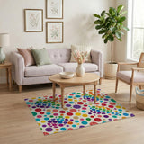 Playful Rainbow Bubble Area Rug
