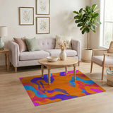 Geometric Modern Vibrant Wavy Multi-Color Geometric Area Rug
