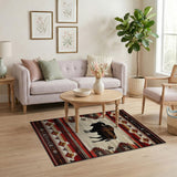 Southwestern Bison Silhouette Area Rug