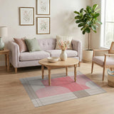 Pink Geometric Overlap Area Rug